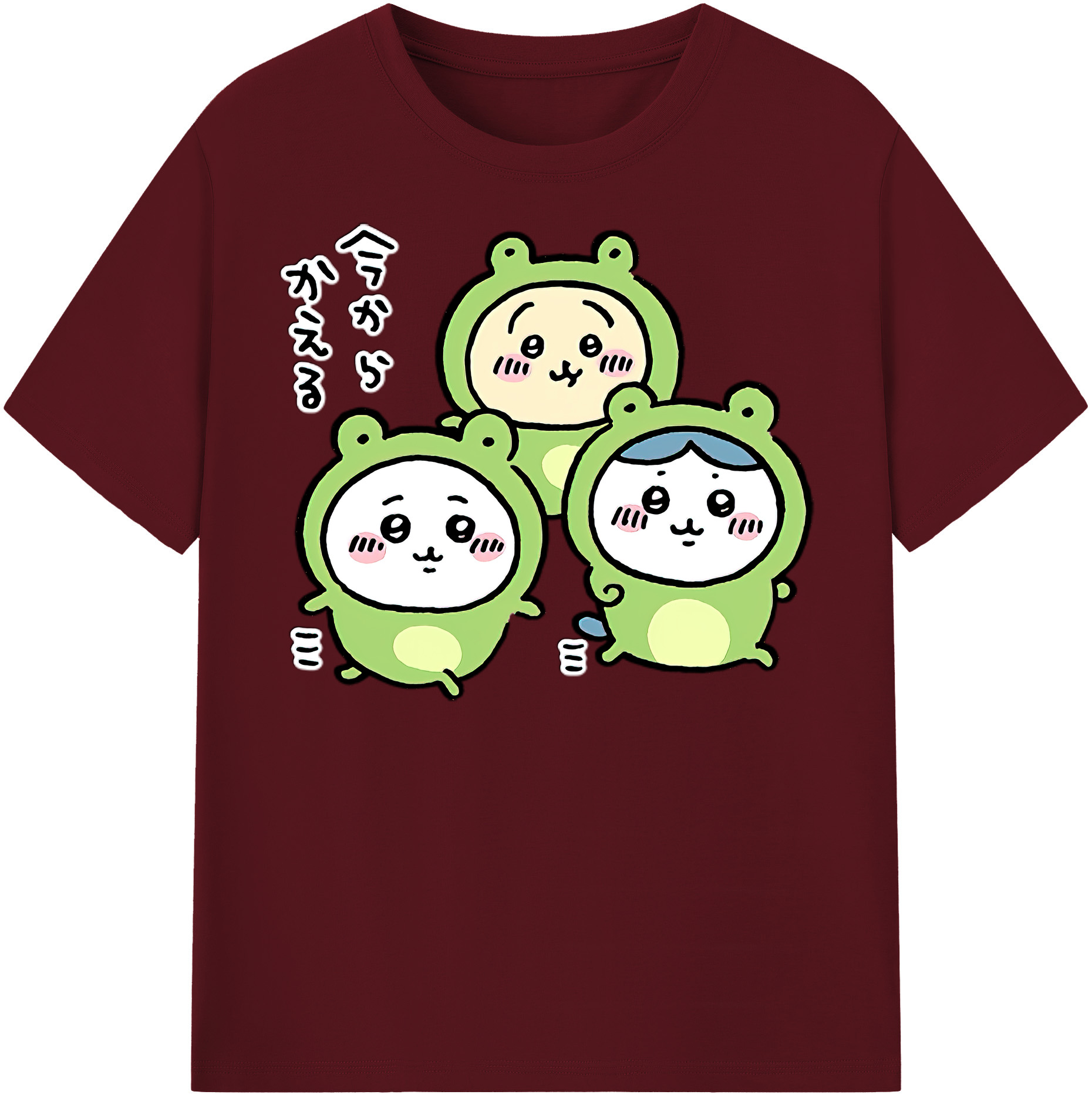 （画像用） ちいかわ ハチワレ Chii-kawa hachiware 綿100％半袖Tシャツ（フロントプリント）